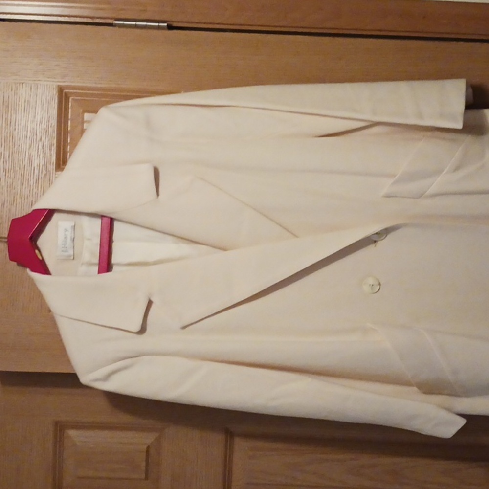 Cream full length blazer
